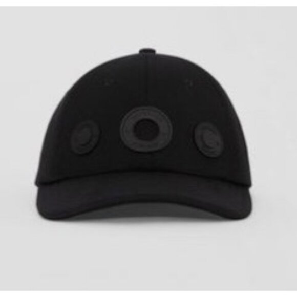 Burberry Logo-Appliquéd Rubber-Trimmed Cotton-Jersey Baseball Cap Black S - Picture 1 of 9